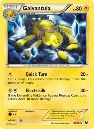 Galvantula #43 · Dark Explorers Pokémon card