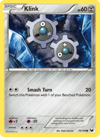 Klink #75 · Dark Explorers Pokémon card
