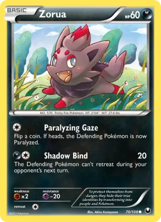 Zorua #70 · Dark Explorers Pokémon card