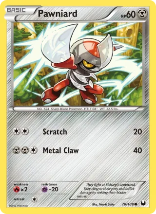 Pawniard #78 · Dark Explorers Pokémon card