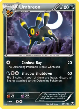 Umbreon #61 · Dark Explorers Pokémon card