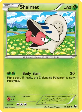 Shelmet #10 · Dark Explorers Pokémon card
