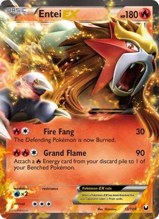 Entei-EX #13 · Dark Explorers Pokémon card