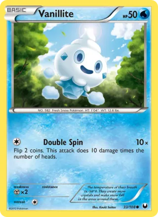 Vanillite #33 · Dark Explorers Pokémon card