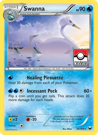 Swanna #36 · Dark Explorers Pokémon card