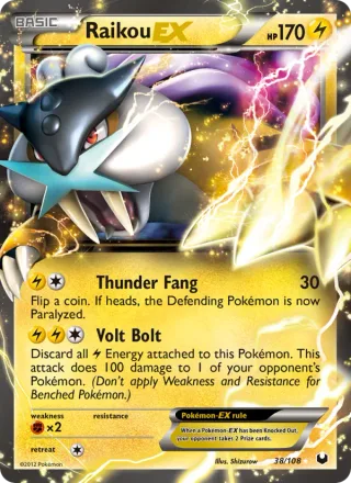 Raikou-EX #38 · Dark Explorers Pokémon card