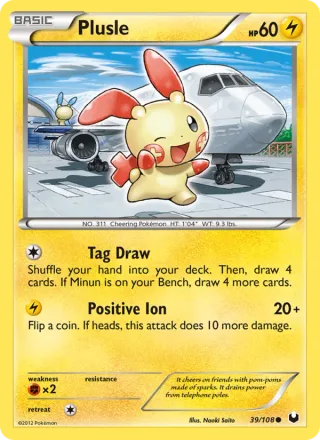 Plusle #39 · Dark Explorers Pokémon card