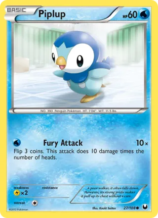 Piplup #27 · Dark Explorers Pokémon card