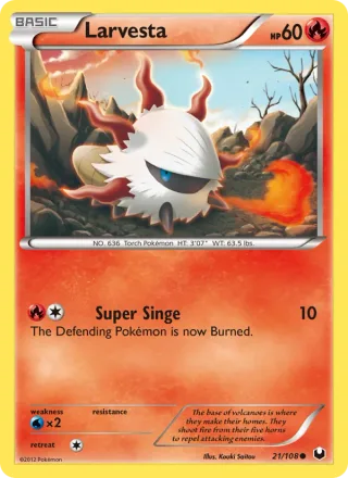 Larvesta #21 · Dark Explorers Pokémon card