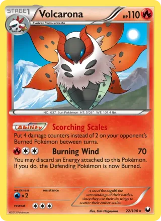 Volcarona #22 · Dark Explorers Pokémon card