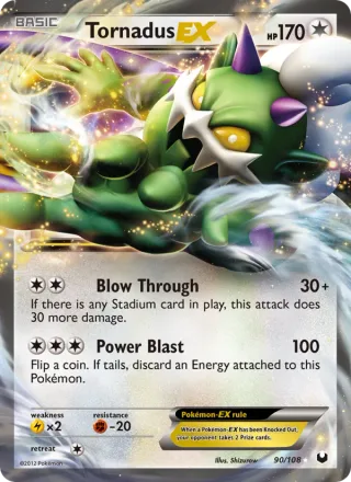 Tornadus-EX #90 · Dark Explorers Pokémon card