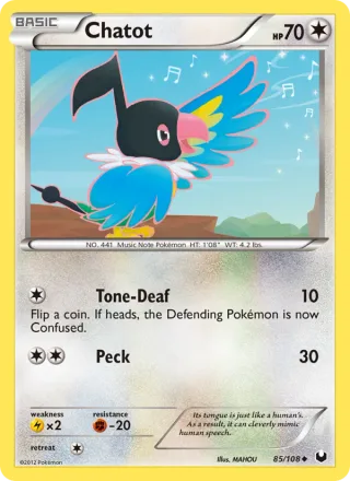 Chatot #85 · Dark Explorers Pokémon card