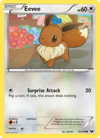 Eevee #83 · Dark Explorers Pokémon card