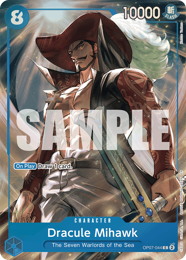 Dracule Mihawk (Seven Warlords of the Sea Binder Set) full card art