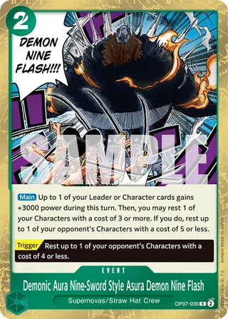 Demonic Aura Nine-Sword Style Asura Demon Nine Flash #OP07-036 · 500 Years in the Future One Piece card