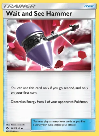 Wait and See Hammer #192 · Lost Thunder Pokémon card