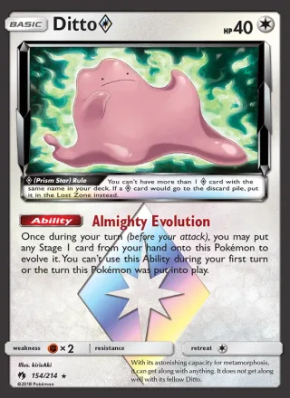 Ditto ◇ #154 · Lost Thunder Pokémon card