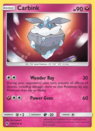 Carbink #143 · Lost Thunder Pokémon card