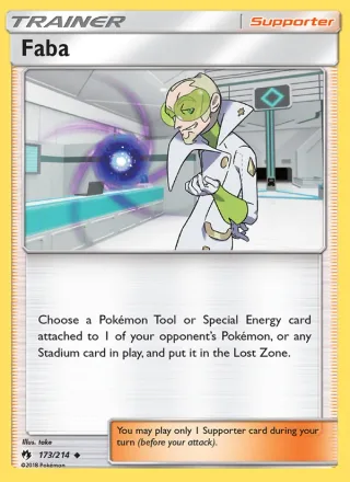 Faba #173 · Lost Thunder Pokémon card