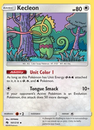 Kecleon #161 · Lost Thunder Pokémon card
