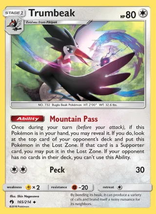 Trumbeak #165 · Lost Thunder Pokémon card