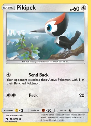 Pikipek #164 · Lost Thunder Pokémon card