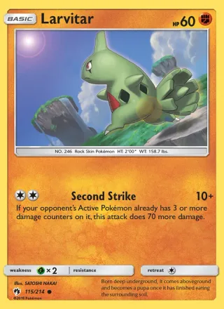 Larvitar #115 · Lost Thunder Pokémon card