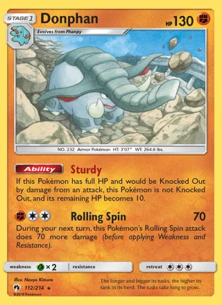 Donphan #112 · Lost Thunder Pokémon card