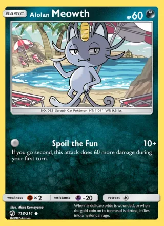 Alolan Meowth #118 · Lost Thunder Pokémon card