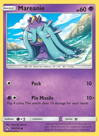 Mareanie #105 · Lost Thunder Pokémon card