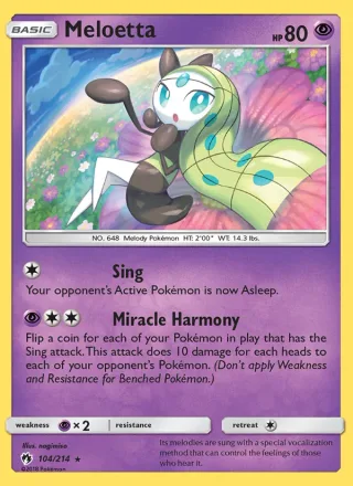 Meloetta #104 · Lost Thunder Pokémon card