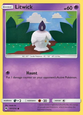 Litwick #101 · Lost Thunder Pokémon card