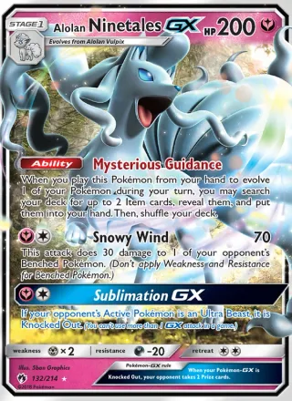 Alolan Ninetales GX #132 · Lost Thunder Pokémon card