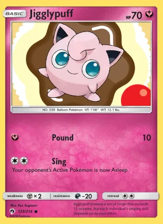 Jigglypuff #133 · Lost Thunder Pokémon card