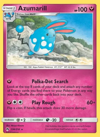 Azumarill #136 · Lost Thunder Pokémon card