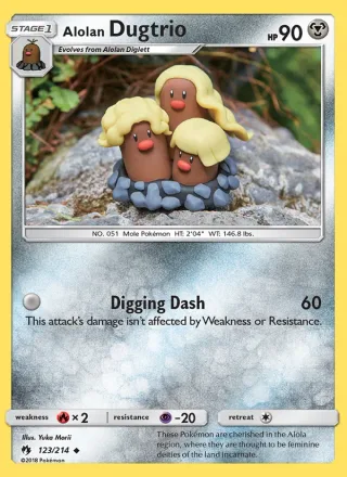 Alolan Dugtrio #123 · Lost Thunder Pokémon card