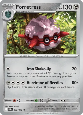Forretress #140 · Destined Rivals Pokémon card