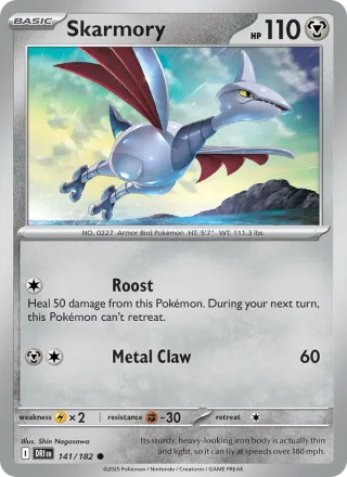 Skarmory #141 · Destined Rivals Pokémon card