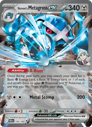 Steven's Metagross ex #145 · Destined Rivals Pokémon card