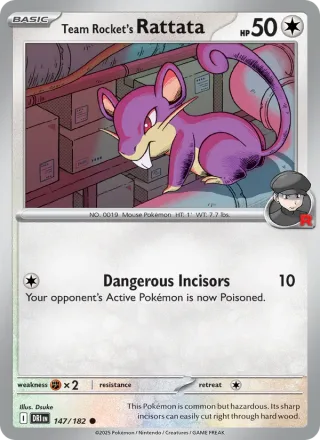 Team Rocket's Rattata #147 · Destined Rivals Pokémon card