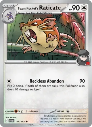 Team Rocket's Raticate #148 · Destined Rivals Pokémon card