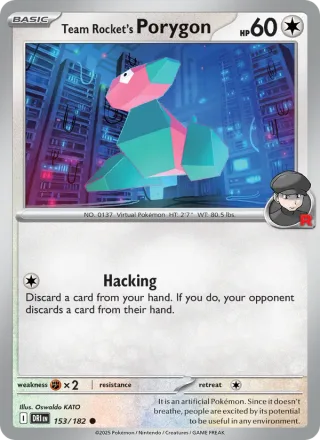 Team Rocket's Porygon #153 · Destined Rivals Pokémon card