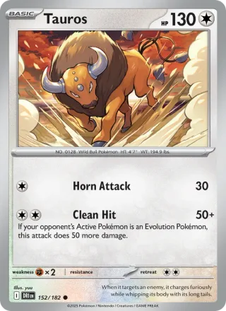 Tauros #152 · Destined Rivals Pokémon card