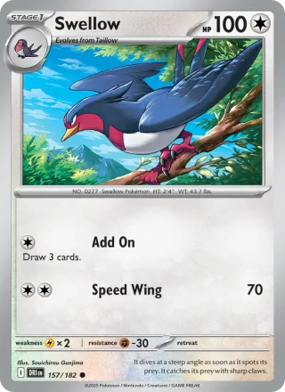 Swellow #157 · Destined Rivals Pokémon card