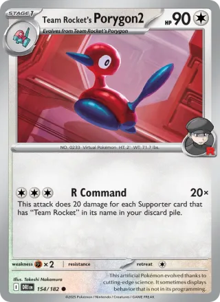 Team Rocket's Porygon2 #154 · Destined Rivals Pokémon card