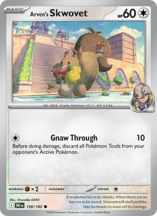 Arven's Skwovet #158 · Destined Rivals Pokémon card