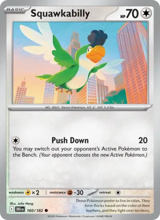 Squawkabilly #160 · Destined Rivals Pokémon card