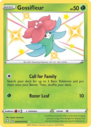 Gossifleur #SV010 · Shining Fates Shiny Vault Pokémon card