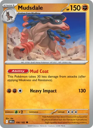 Mudsdale #108 · Destined Rivals Pokémon card