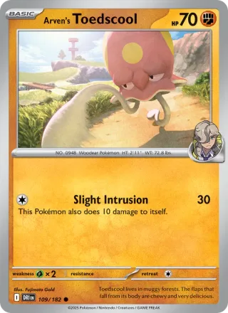 Arven's Toedscool #109 · Destined Rivals Pokémon card